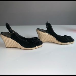Bandolino | Espadrille Peep Toe Black/Tan Size 7